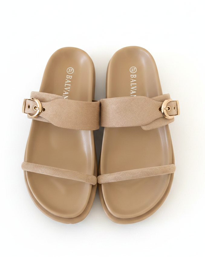 Mules asiatique Beige