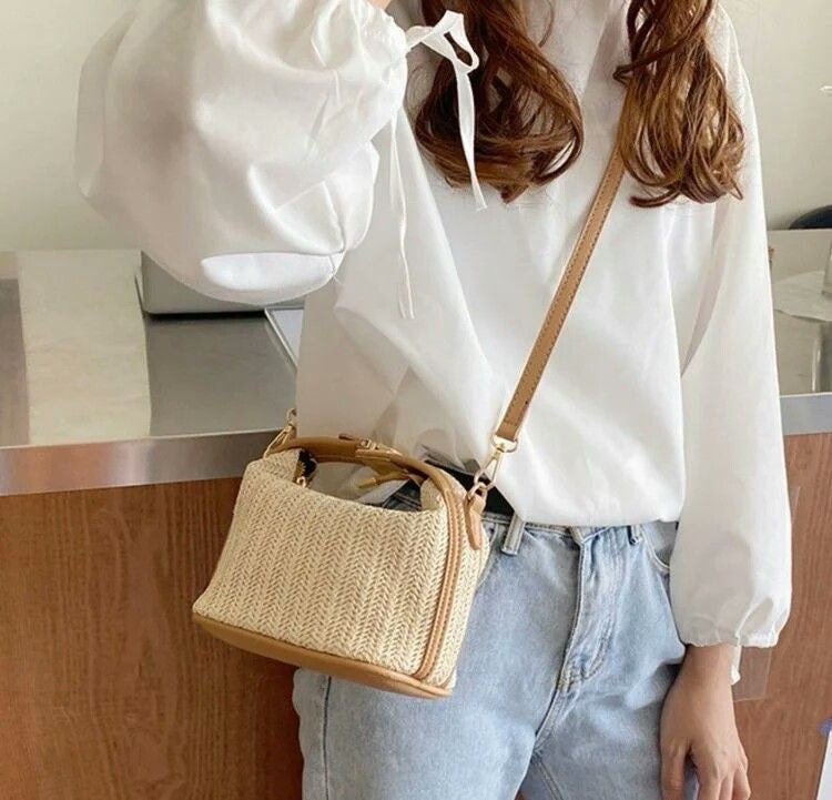 Sac Le Panier de Soie Beige - hkstore