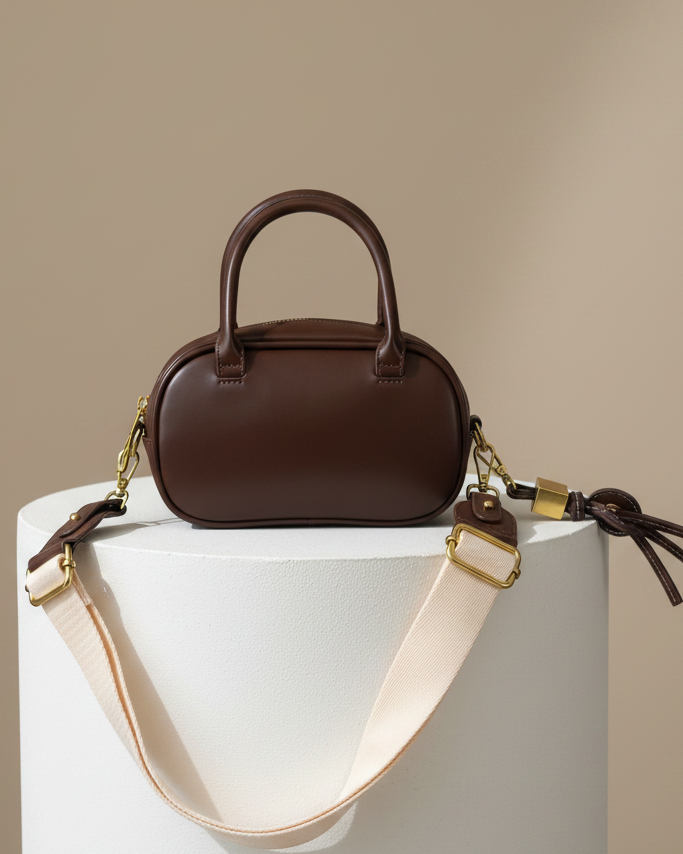 Sac à main + porte clé Marron