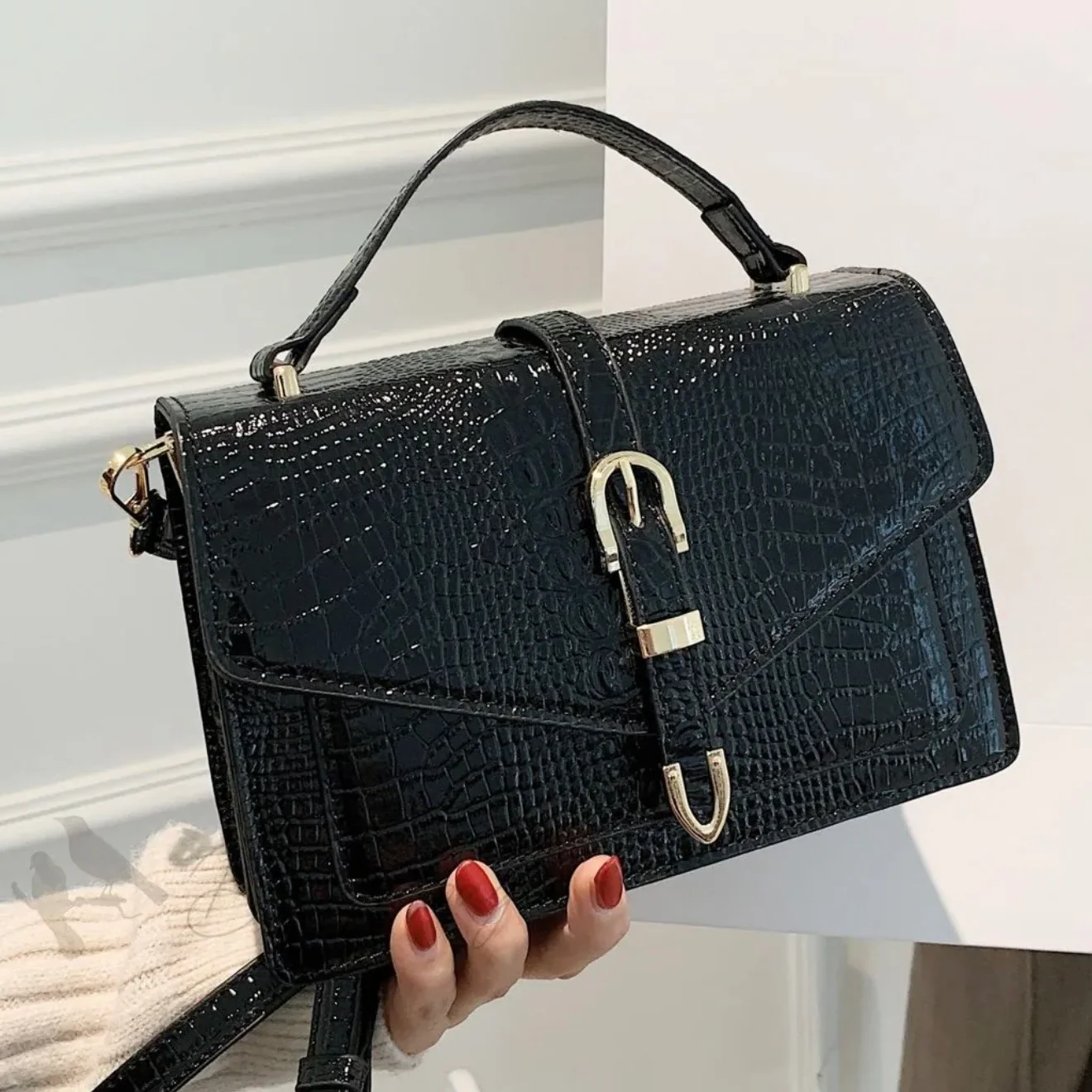Sac Old Money Balck croco