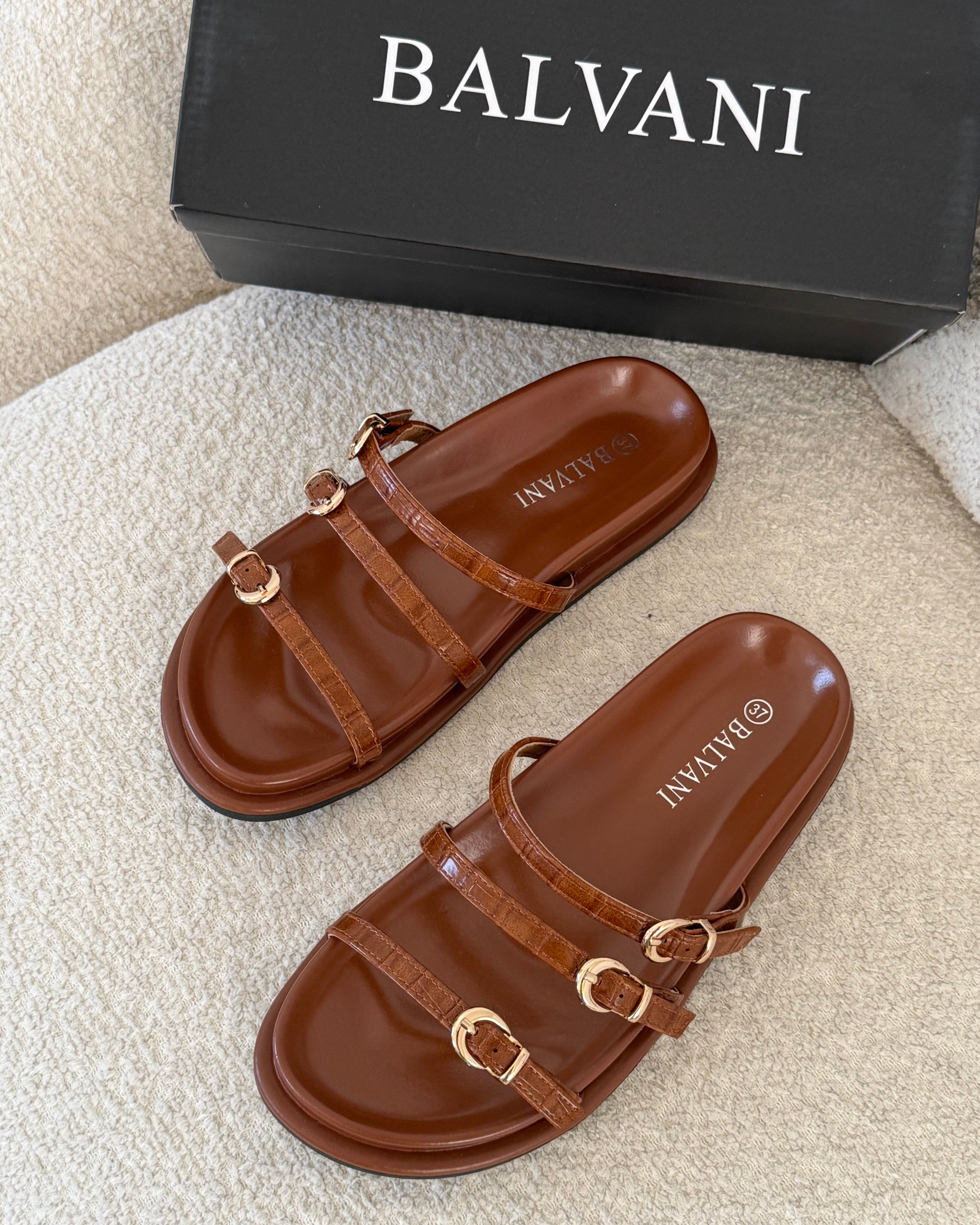 mules croco Camel