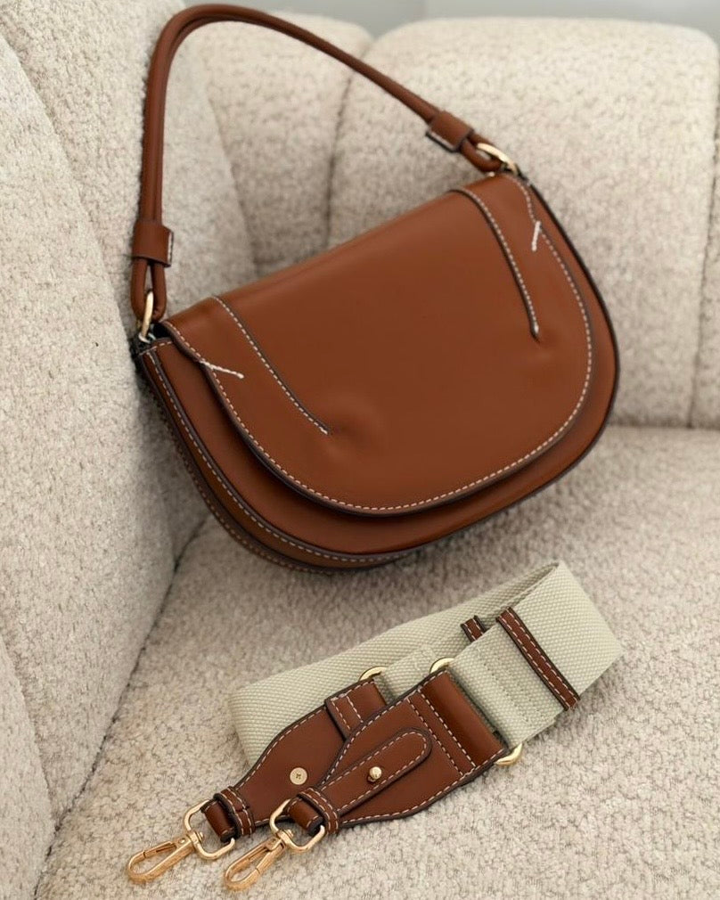 Sac à main le Demi-lune camel