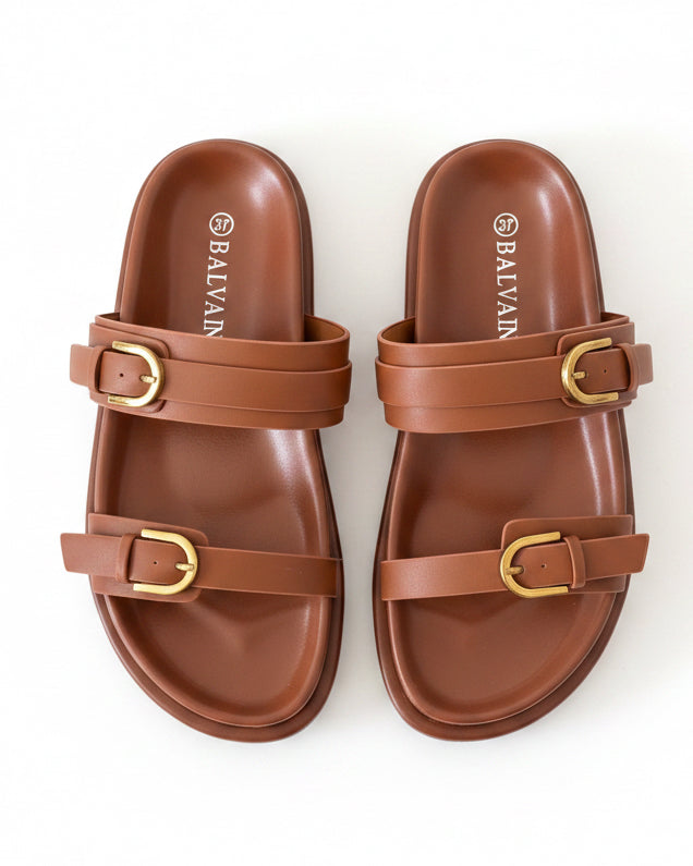 Mules capri style Marron