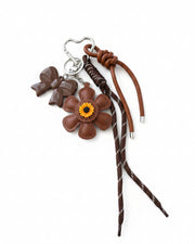 Porte clé fleur marron