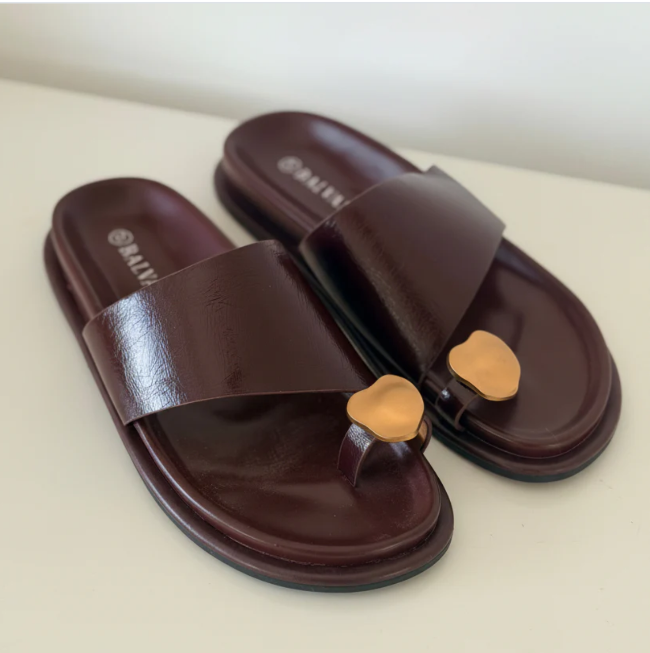 Mules gold touch burgundy