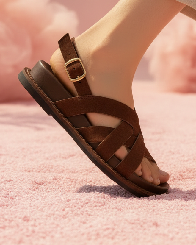 Sandales Daim Marron