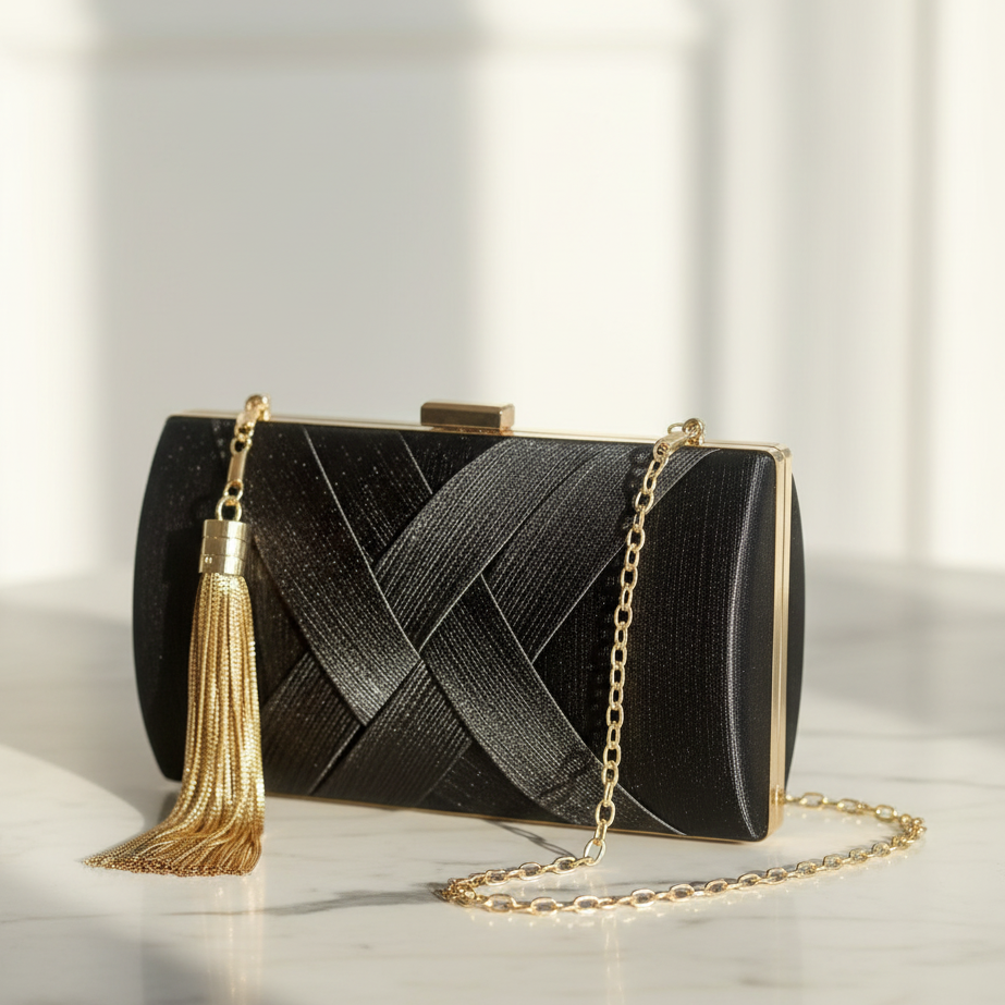 Pochette Soirée Satiné noir - hkstore