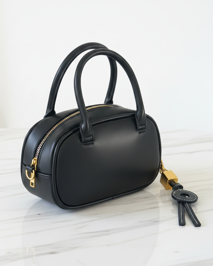 Sac à main + porte clé Noir