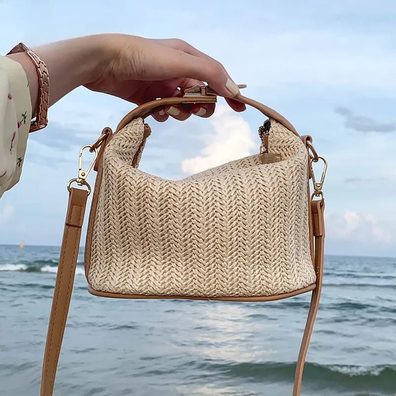 Sac Le Panier de Soie Beige - hkstore