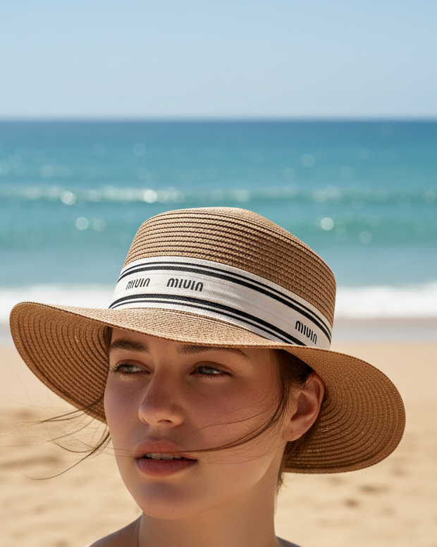 Chapeau de Paille Tressée - Édition Bord de Mer