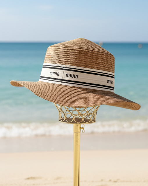 Chapeau de Paille Tressée - Édition Bord de Mer