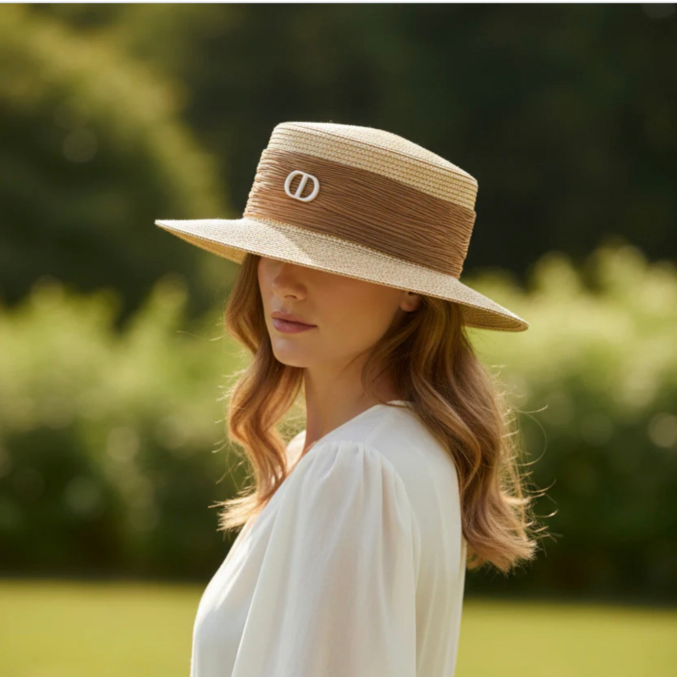 Chapeau avec Ruban beige