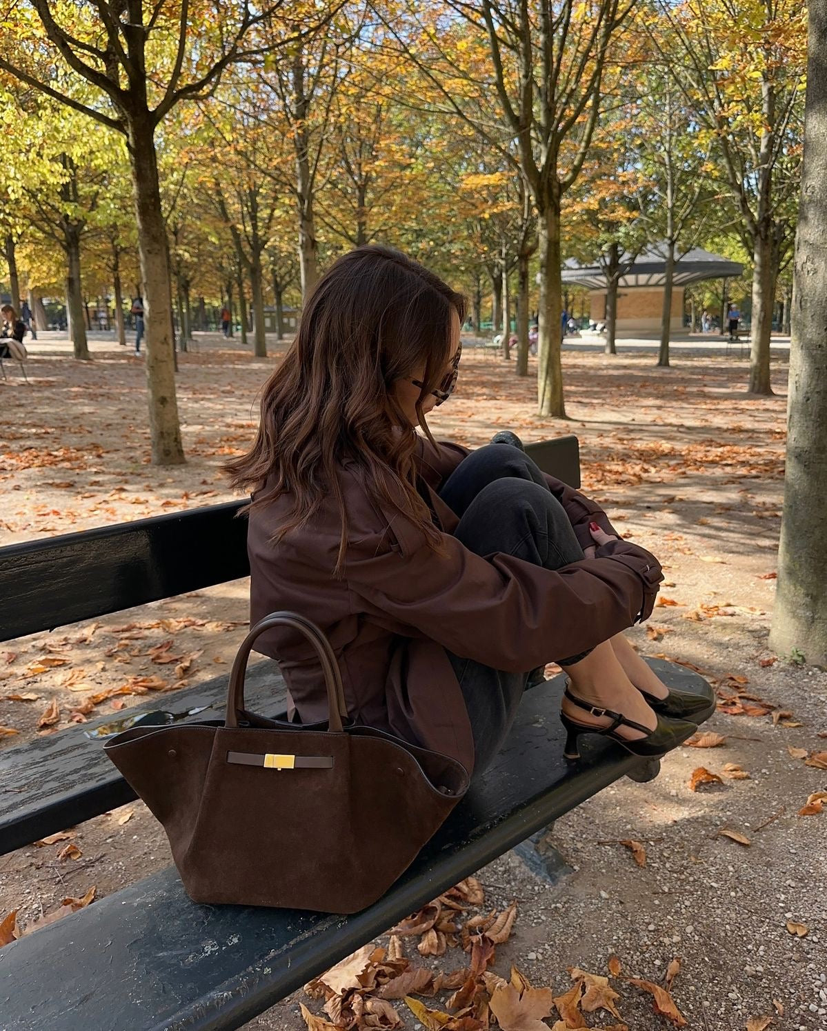 Sac à main Le Sublime Daim Dark Brown