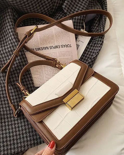 Sac vintage marron et blanc - hkstore