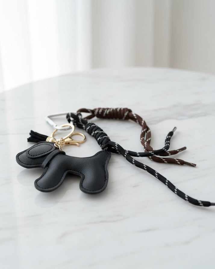 Porte clé puppy noir