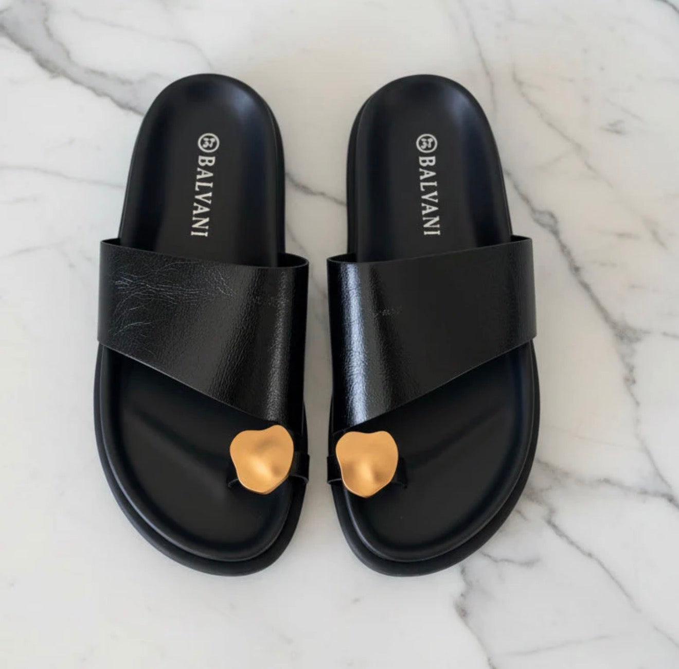 Mules gold touch Noir
