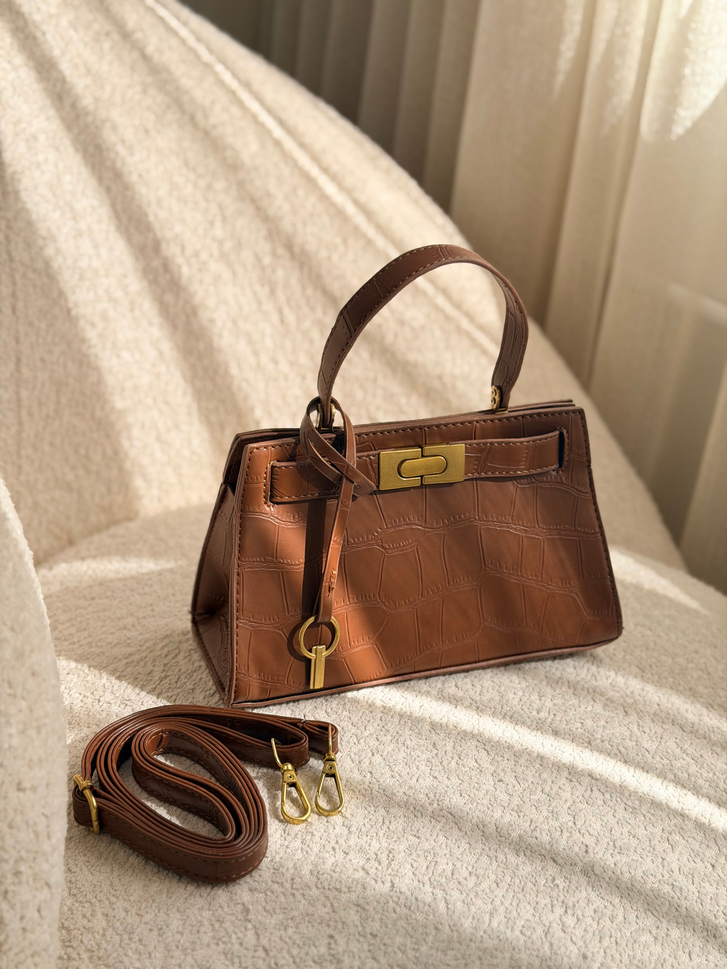 Sac à main noir marron