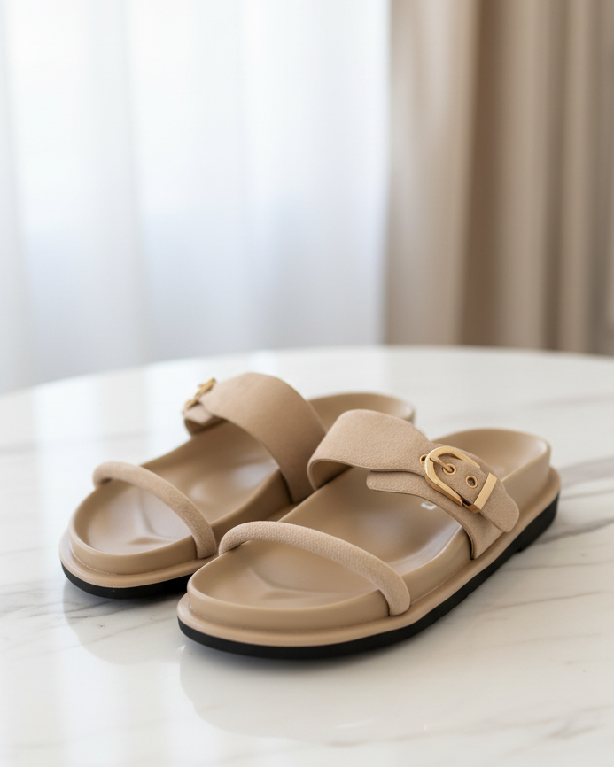 Mules asiatique Beige