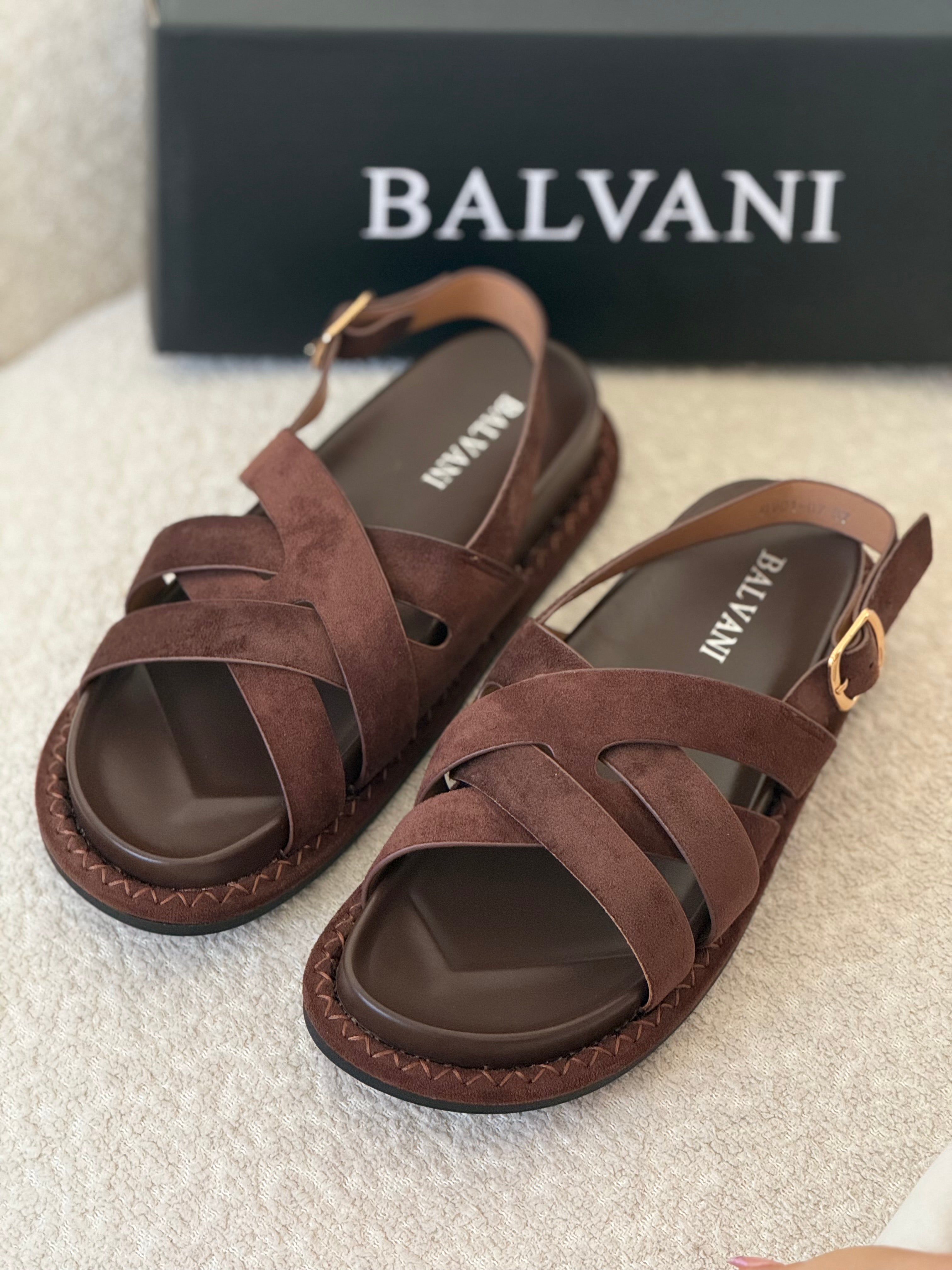 Sandales Daim Marron