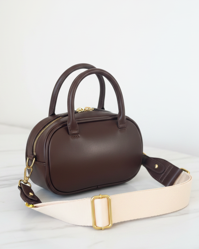 Sac à main + porte clé Marron