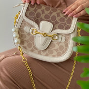 Sac à double bandoulières beige