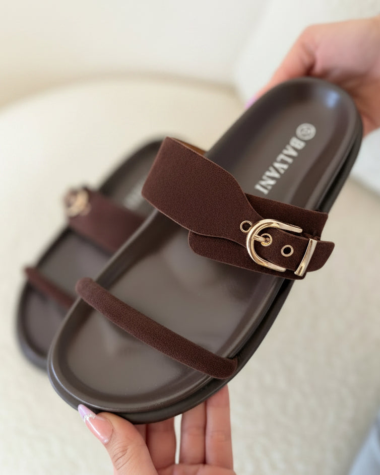 Mules asiatique Marron