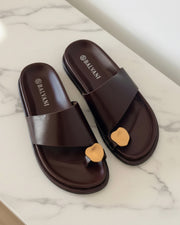 Mules gold touch burgundy