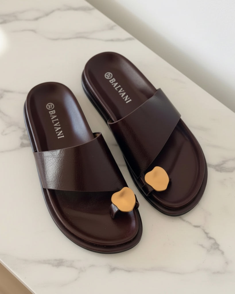Mules gold touch burgundy