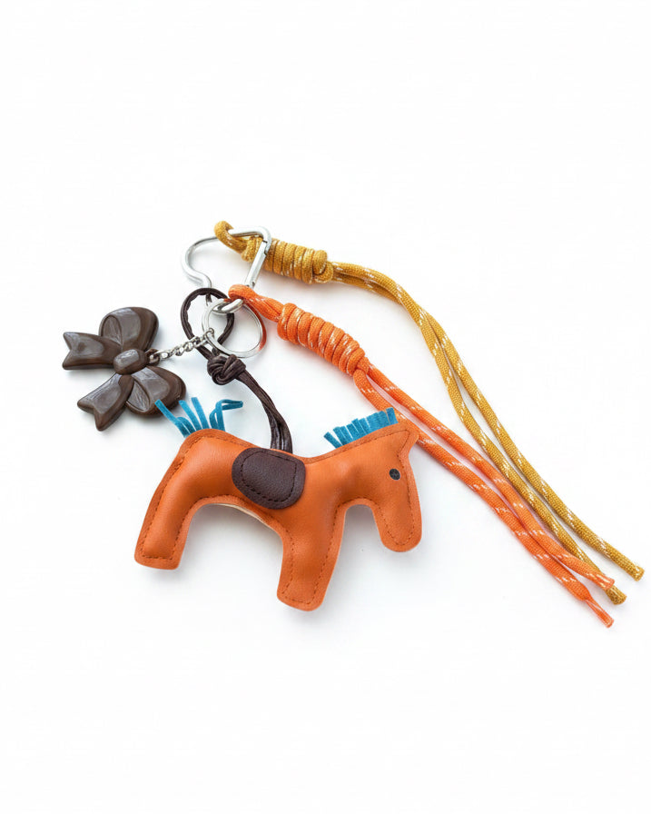 Porte clé cheval 2 orange