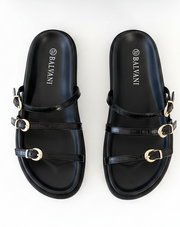 mules croco Noir