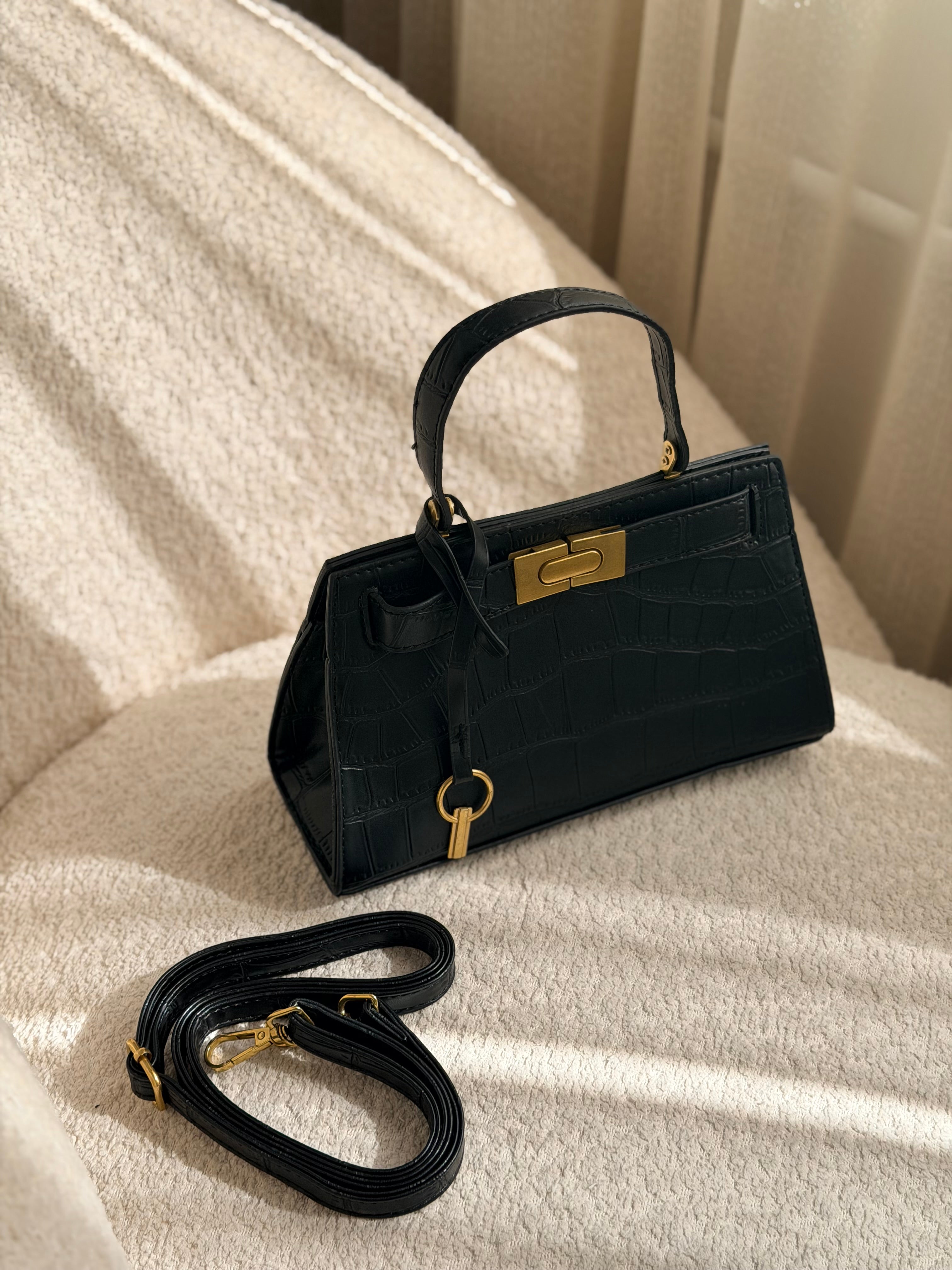 Sac à main noir croco - hkstore