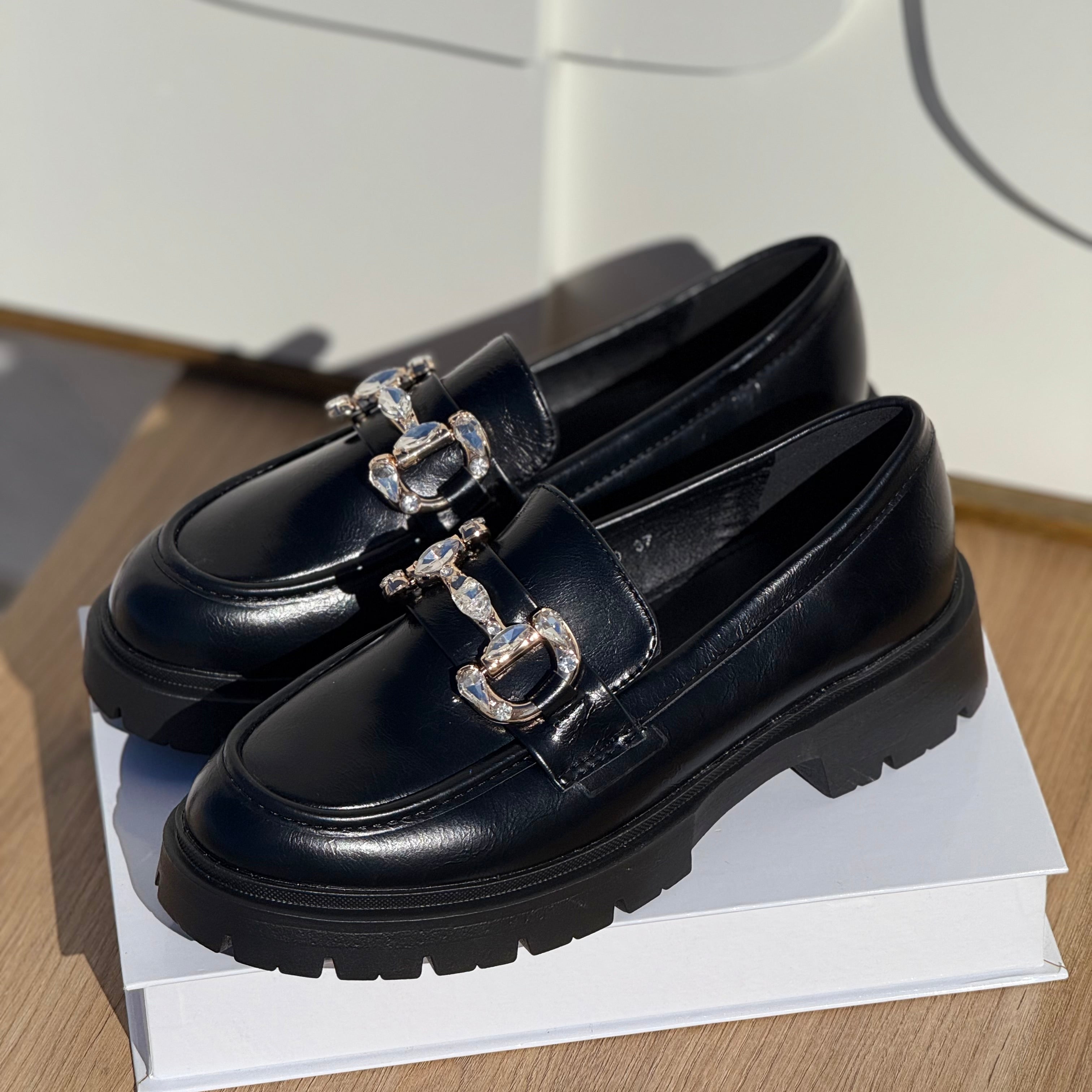 Mocassins strass Noir