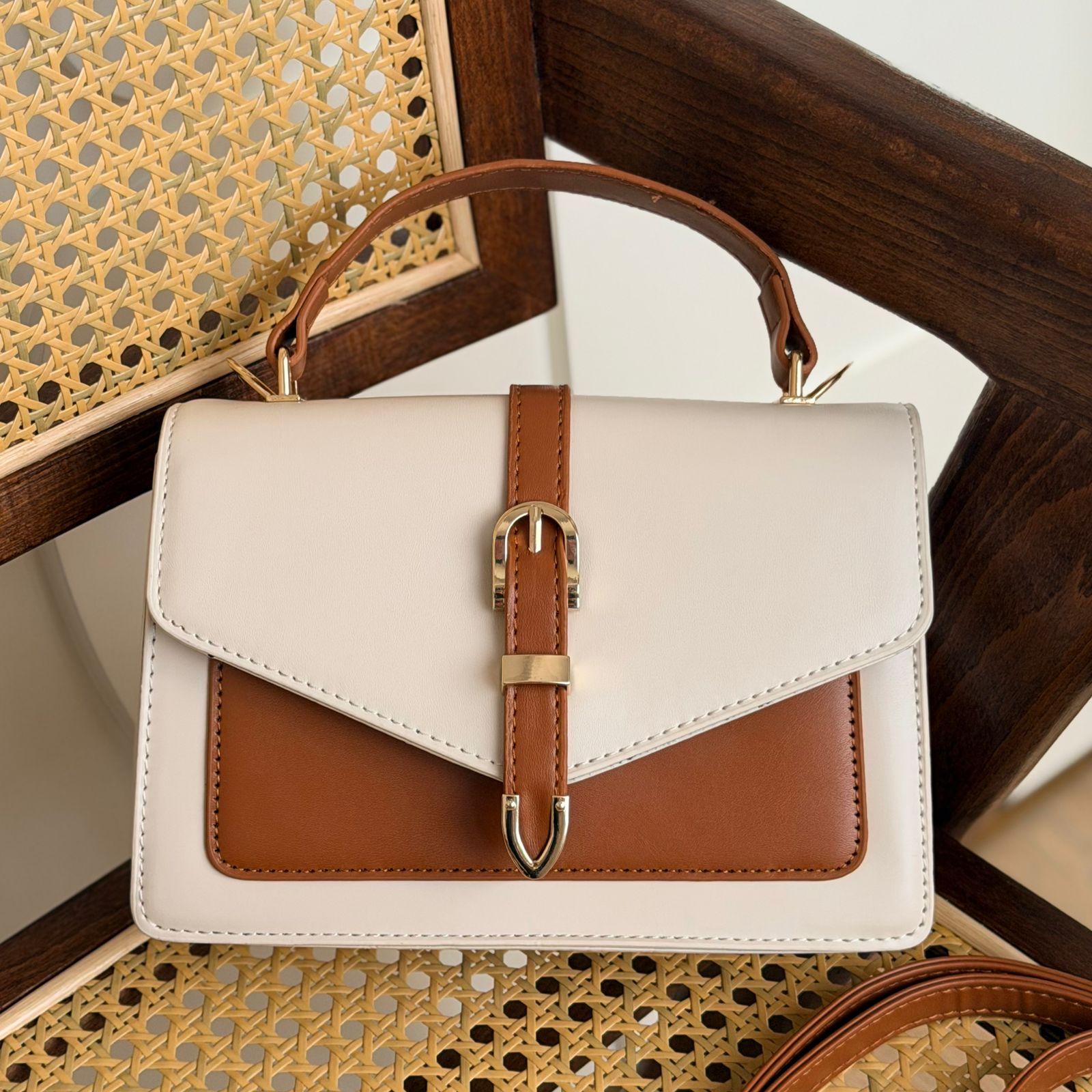 Sac Old Money Camel & White