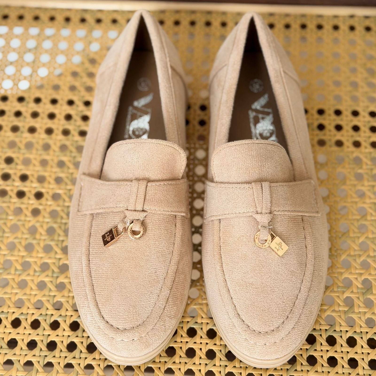 Mocassins velours Beige