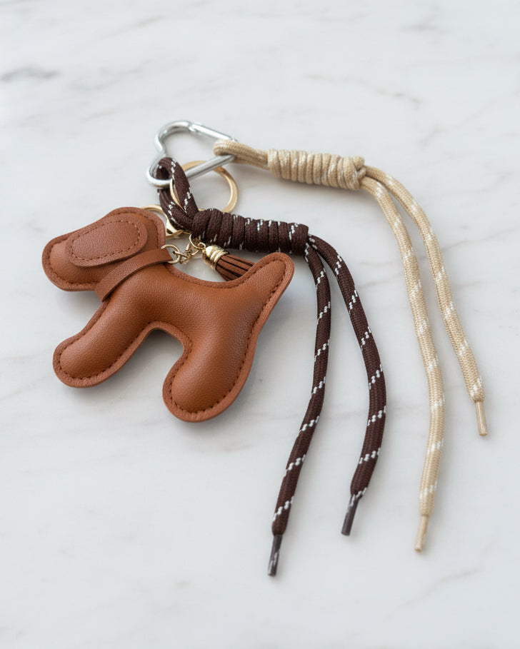 Porte clé puppy marron