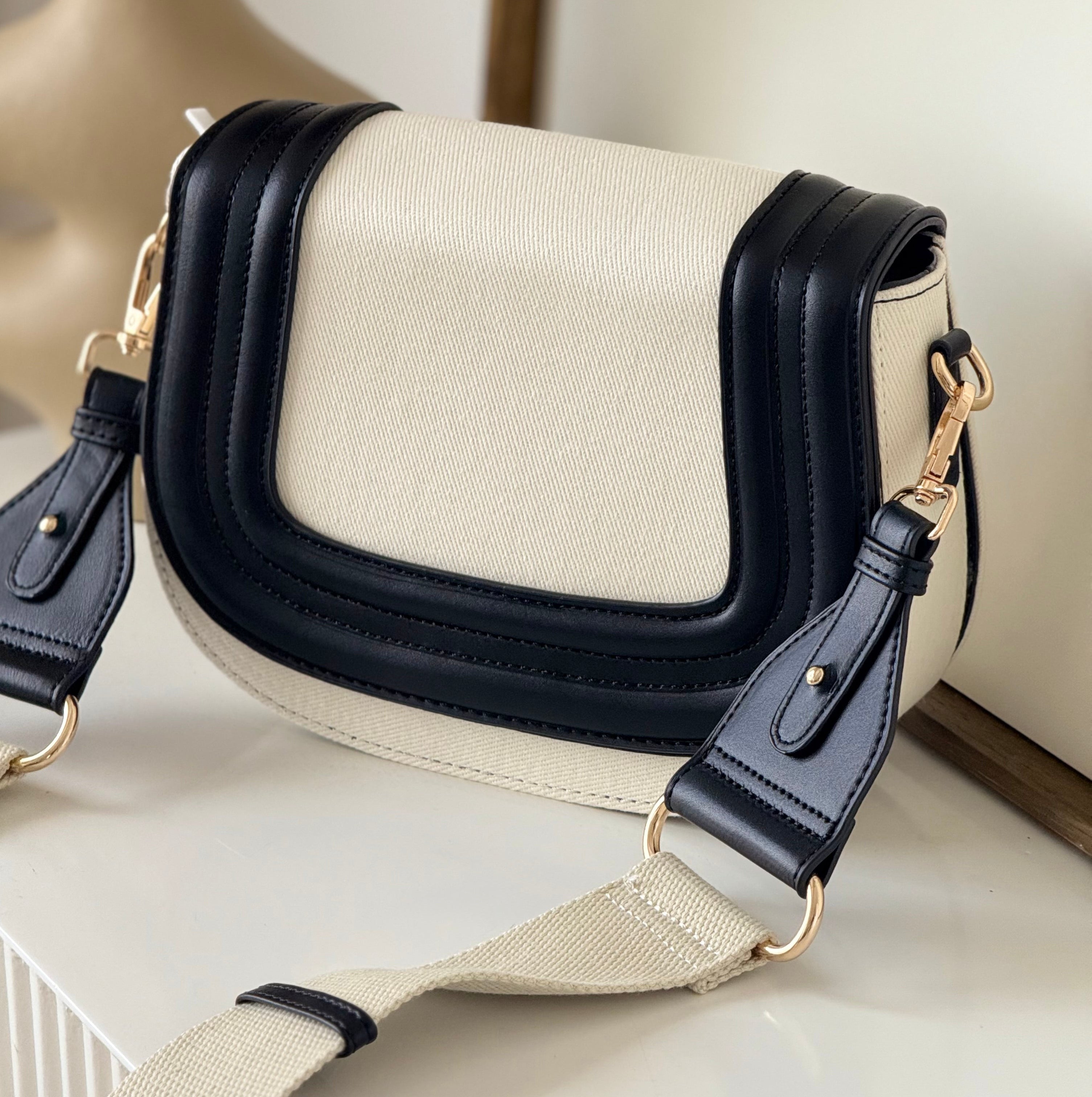 Sac L’iconique selle Noir & blanc