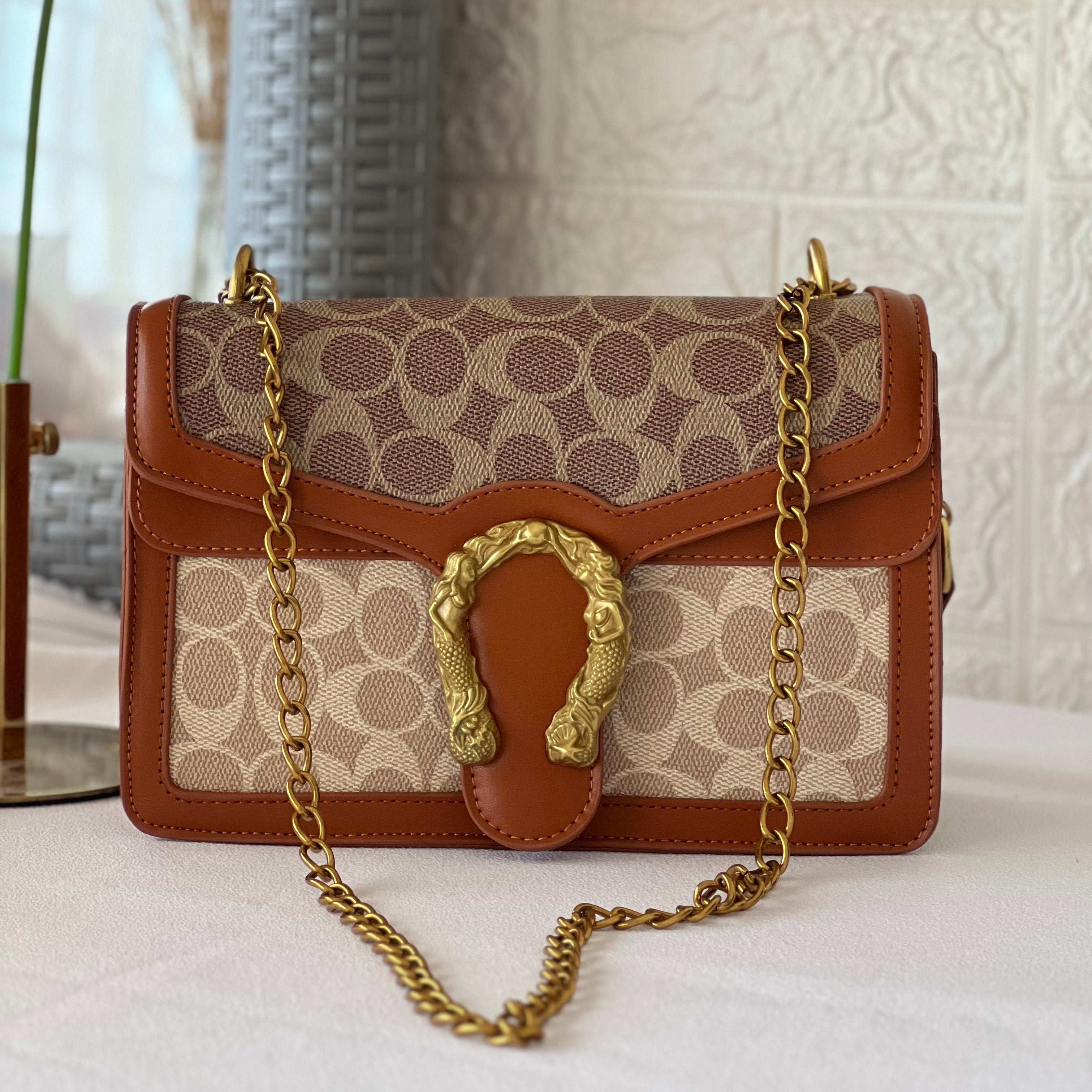 Sac Bandoulière signature marron
