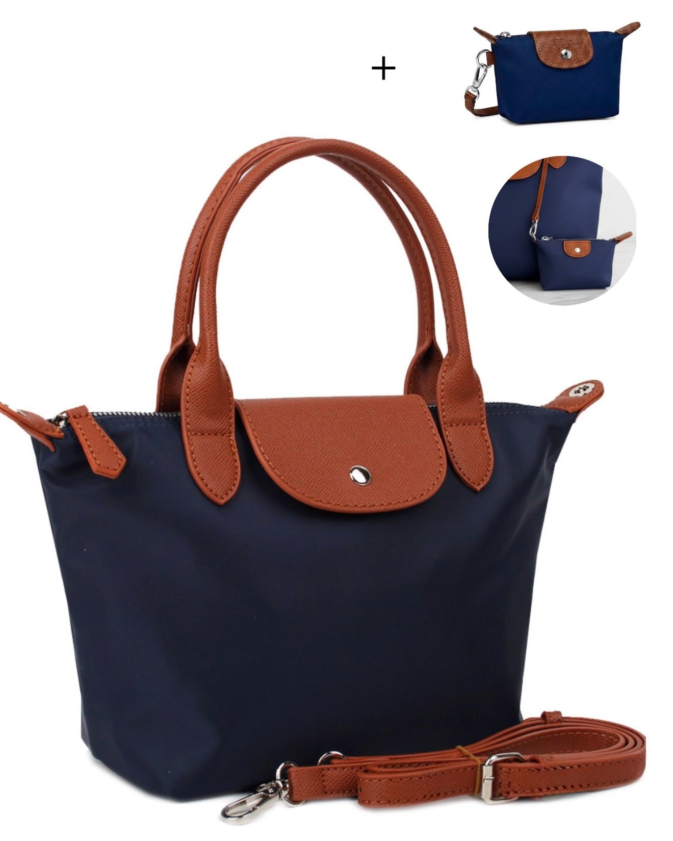 Sac a bandoulière +Mini-Pochette bleu