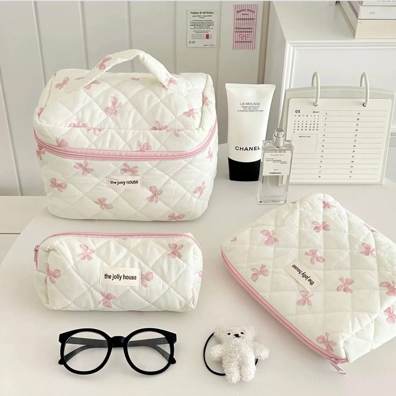 Set de 3 trousses de toilette & maquillage