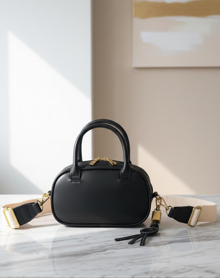 Sac à main + porte clé Noir