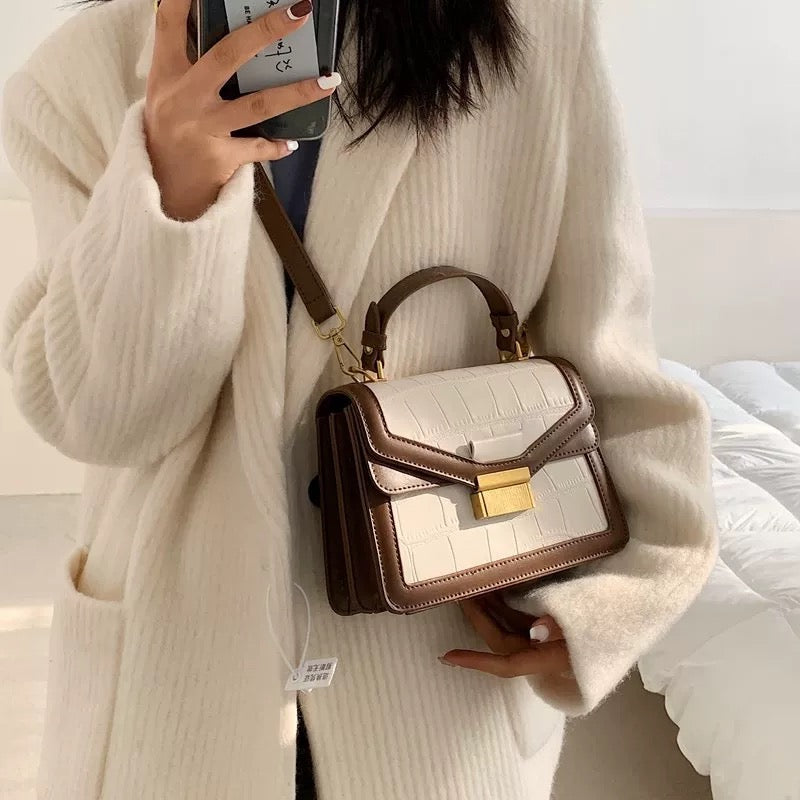 Sac vintage marron et blanc - hkstore