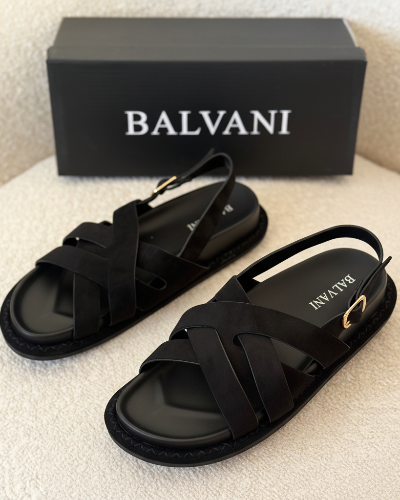 Sandales Daim Noir