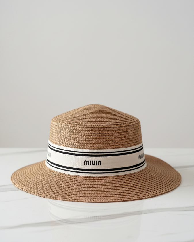 Chapeau de Paille Tressée - Édition Bord de Mer