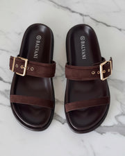 Mules Double Brides Dorées
