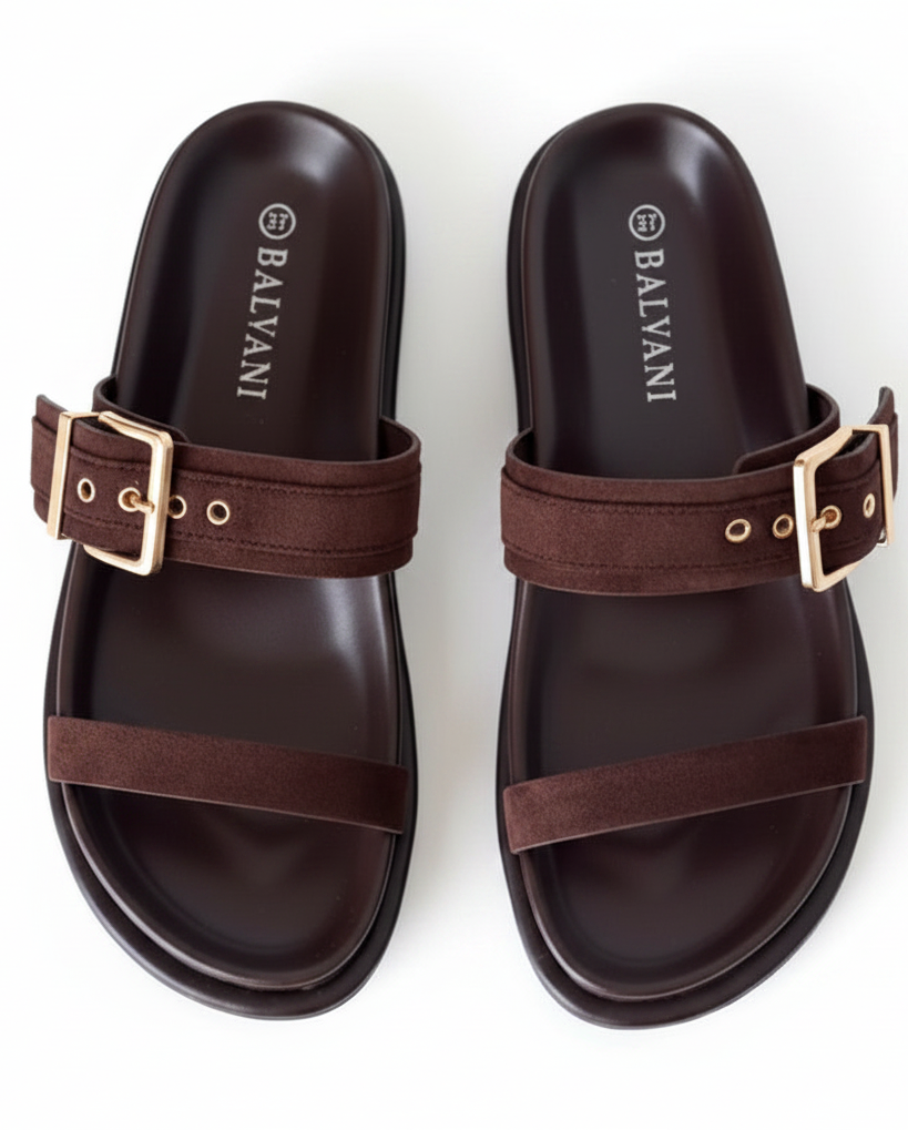 Mules Buckle Luxe - Marron