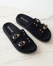 Mules daim noir