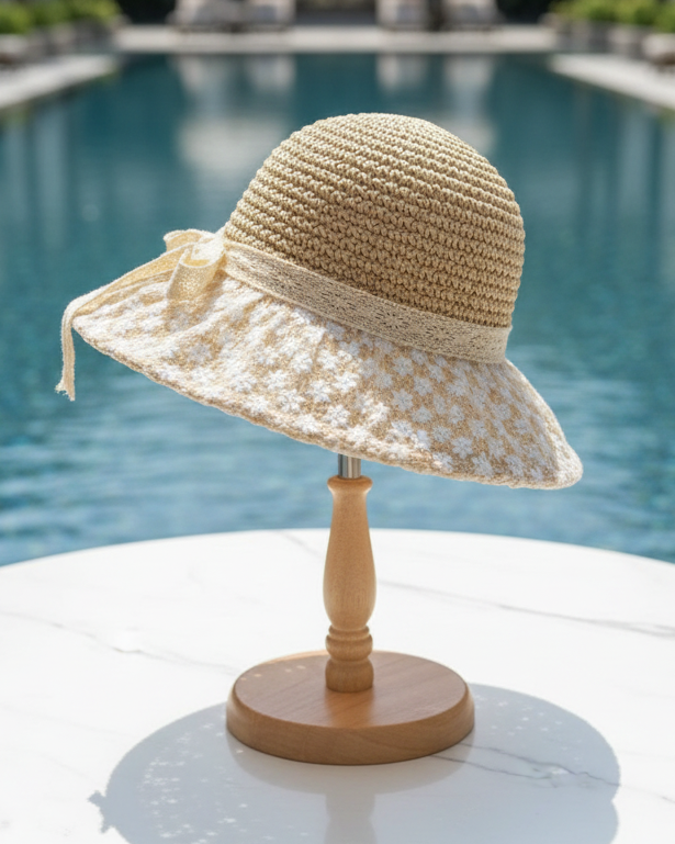 Chapeau dentelle fleurale