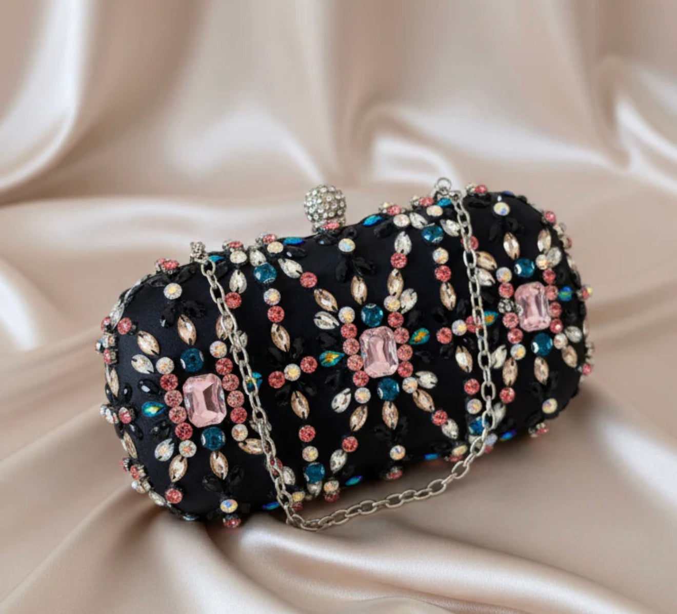 Pochette Soirée Bling Bling Noir