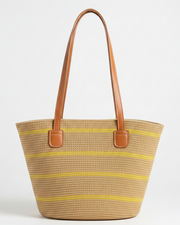 Sac couffin en paille dorée