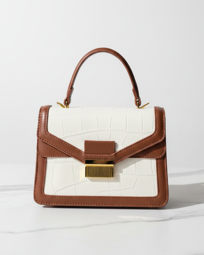 Sac vintage marron et blanc - hkstore